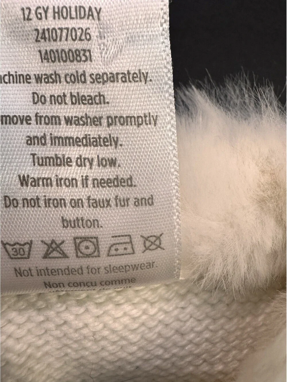 Gymboree Cable Knit Sweater Dress Ivory Girls Sz 4 Fur collar cap sleeve